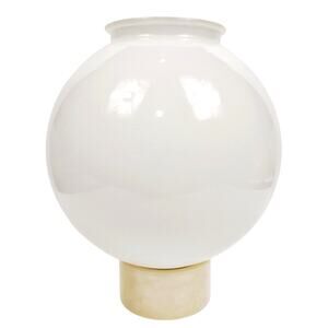 VTG Large White Milk Glass Round Globe 8" Ball Light Fixture Shade Damage